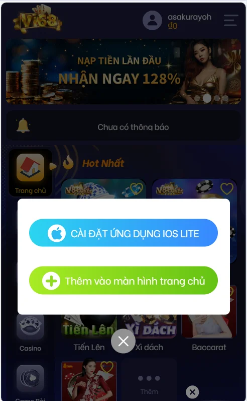 Chọn hệ điều hành phù hợp để tải App Vi68