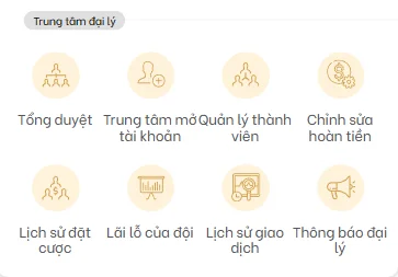 Giao diện quản lý đại lý tại Vi68
