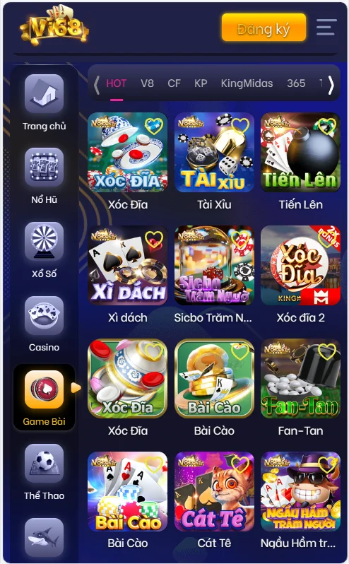 Game bài Vi68 đầy đủ thể loại bài truyền thống và quốc tế