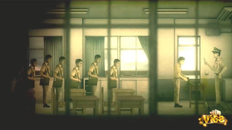 Phong cách nghệ thuật 2D trong Detention được thiết kế để tạo ra một bầu không khí u ám