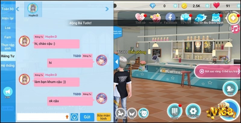 Trò chuyện với người chơi khác qua chat