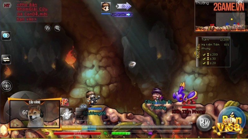 Game Gunny Mobi được thiết kế với cơ chế điều khiển rất dễ sử dụng