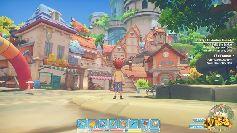 Game My Time At Portia sở hữu đồ họa 3D tươi sáng, màu sắc hài hòa