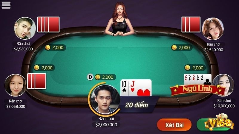 Các hành động trong luật chơi xì dách