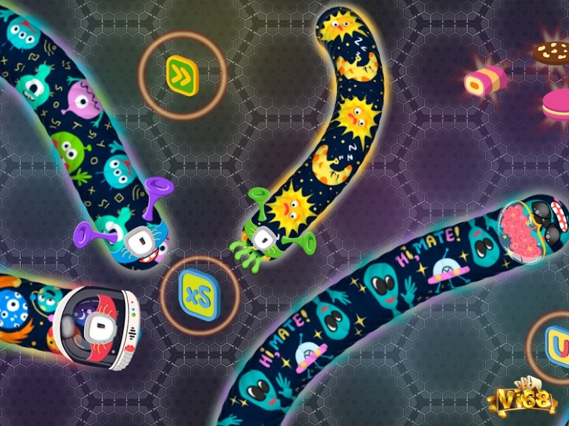 Game Wormate.io có lối chơi hành động xoay quanh việc điều khiển một chú rắn di chuyển và tấn công những chú rắn khác