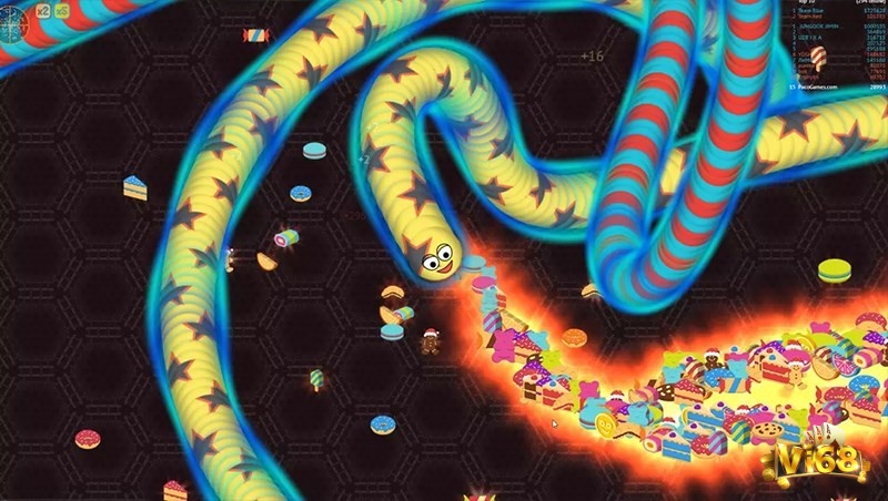 Game Wormate.io có đồ họa phong cách hoạt hình vui nhộn và đẹp mắt
