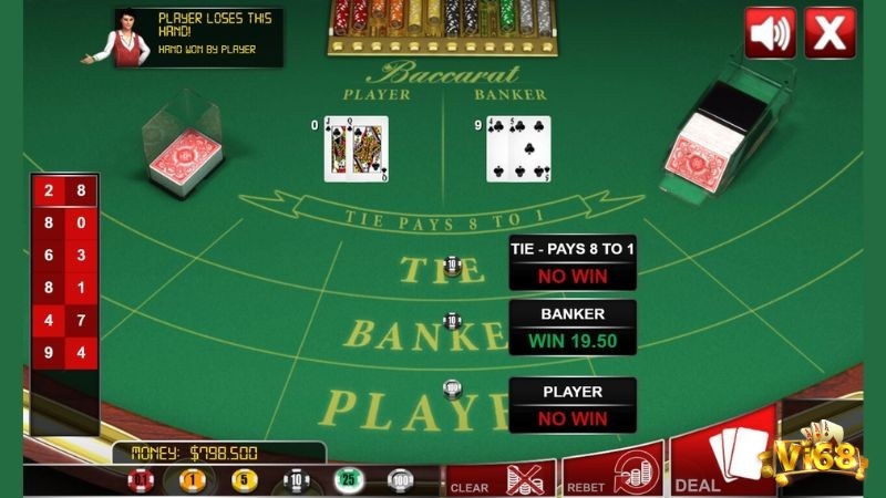 Xác định thắng bài baccarat bằng cách đặt đúng cửa cược thông qua việc so sánh tổng điểm