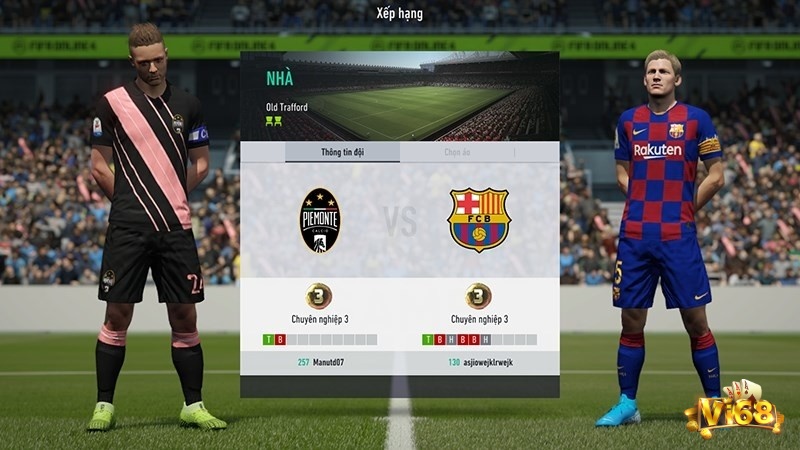 Chế độ xếp hạng đơn 1vs1 trong game EA Sports FIFA Online 4, nơi tranh tài cùng người chơi khác