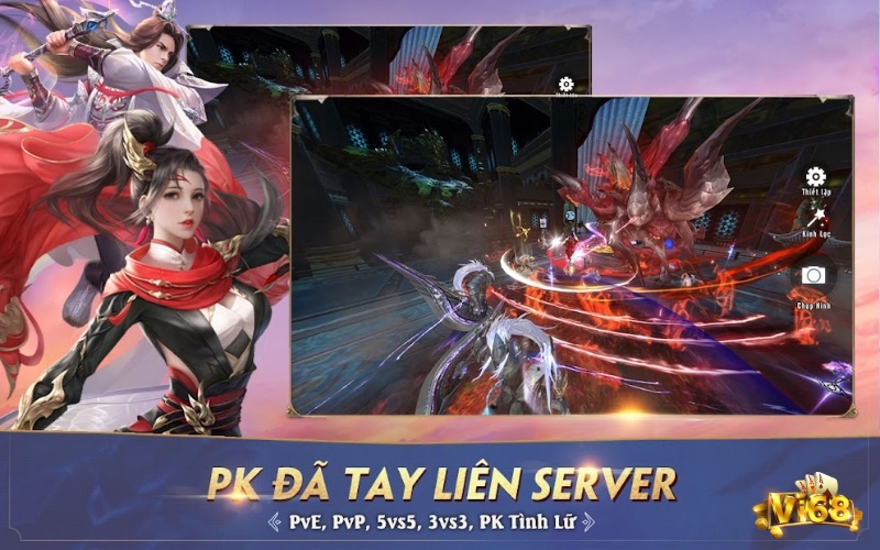 Các trận chiến PvP khốc liệt giữa bang hội và server tạo nên trải nghiệm đỉnh cao.
