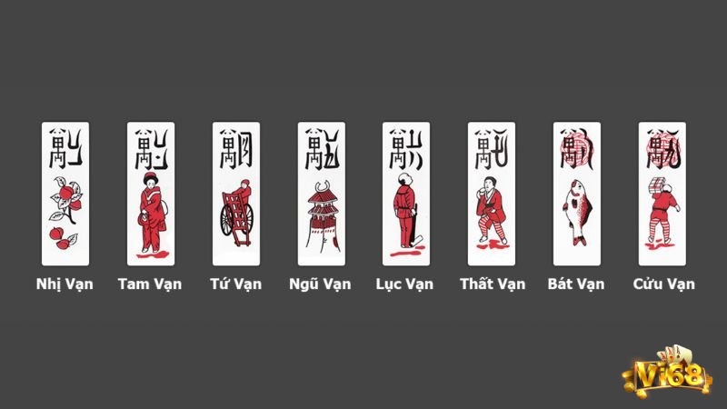Ý nghĩa các quân bài Chắn nhóm quân vạn gắn với hình ảnh quen thuộc, tượng trưng tài lộc, sung túc và khát vọng cuộc sống viên mãn
